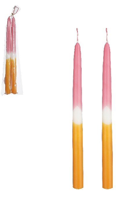 Vela Candelabro Dip-Dye Rosa 2,2x30Hcm "CC2"