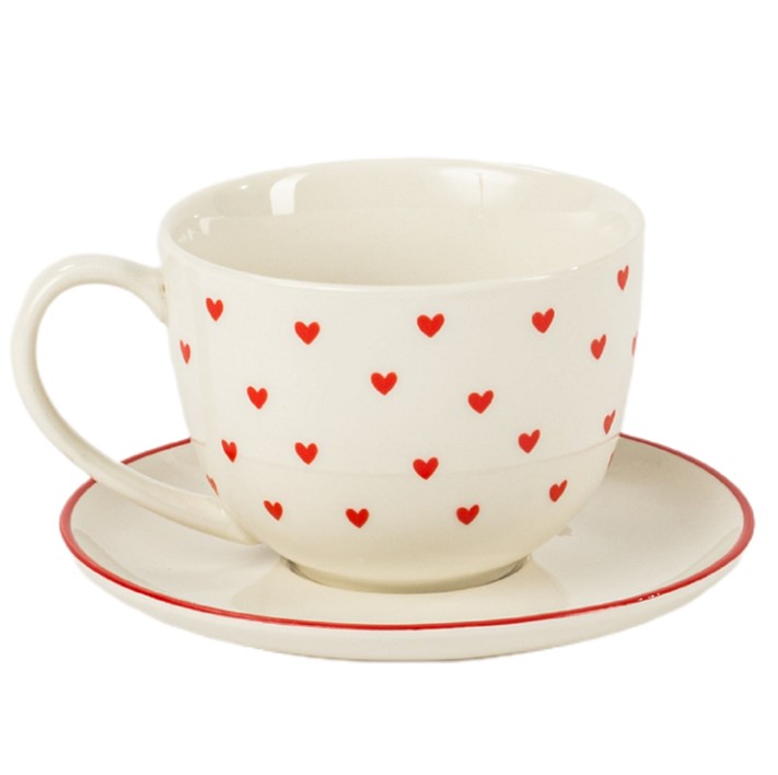 Taza Hearts Blanca 11x8Hcm "T6"