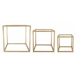 Soporte Kubik Cuadrado Oro Pequeo (Set 3uds)