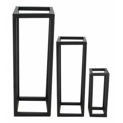 Soporte Kubik Rectangular Negro Pequeo (Set 3uds)