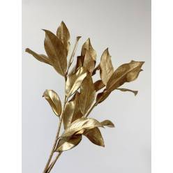 Hoja Magnolio Pintado Oro Metal 70cm 200gr