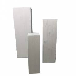 Columna Madera Janet Blanca (Set 3uds)