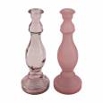 Candelabro Vidrio Rosa 10,5x30Hcm