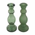 Candelabro Vidrio Verde 7,5x20Hcm