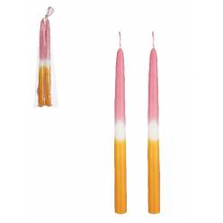 Vela Candelabro Dip-Dye Rosa 2,2x30Hcm "T2"