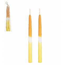 Vela Candelabro Dip-Dye Naranja 2,2x30Hcm "T2"