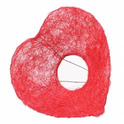 Soporte Bouquet Sisal Corazon Rojo 25cm "T10"